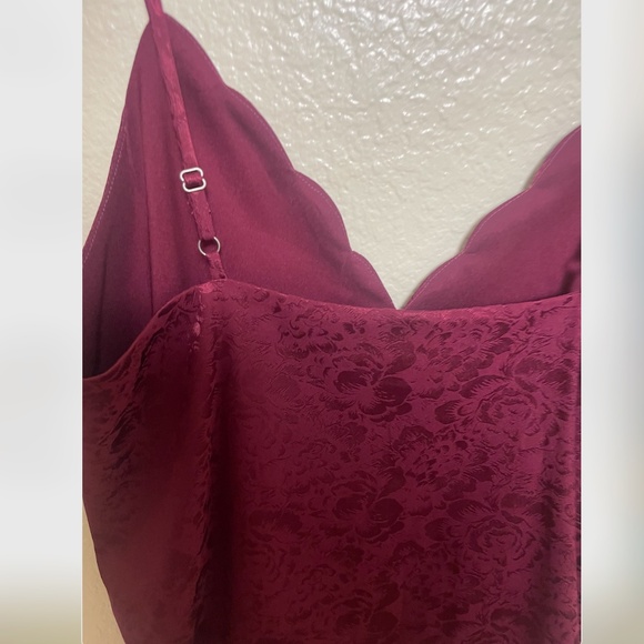 Scalloped Classy Girly Floral Elegant Business Work Hip Classic Cami Blouse Top - Picture 6 of 6